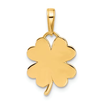 14K Yellow Gold with Rose and White Rhodium Polished and Diamond-cut
Clover Pendant