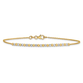 14K Two-tone Diamond-cut Beaded 18-inch Necklace