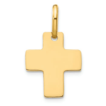 14k Yellow Gold Polished Cross Charm