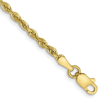 10k Yellow Gold 2.25mm Diamond-Cut Quadruple Rope Link Bracelet