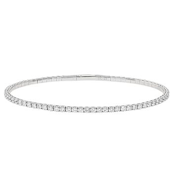 Lab-Grown Diamond Flex Bangle Bracelet In Sterling Silver 3.00ctw