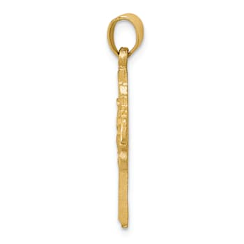 14K Yellow Gold Dove Cross Charm