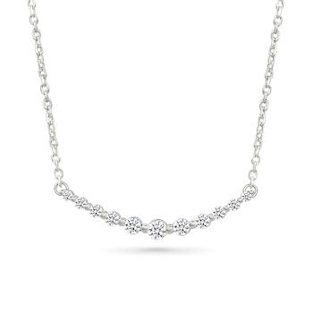 Graduated Diamond Bar Necklace In 10K White Gold