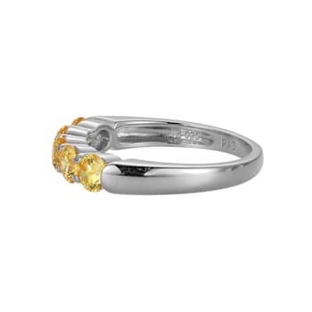 Yellow Cubic Zirconia Platinum Over Sterling Silver Ring 2.00ctw