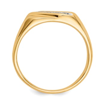 14K Yellow Gold Lab Grown Diamond Men's Ring