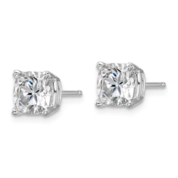 Rhodium Over 14K White Gold 2.25ct. 6.0mm Cushion D E F Pure Light
Moissanite Earrings