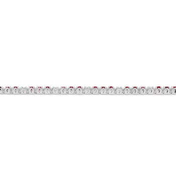3.09ctw Ruby and Diamond  Bracelet in 14k White Gold
