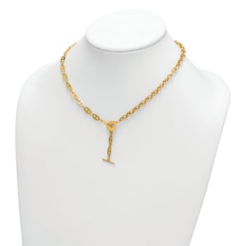 14K Yellow Gold Anchor and Cable Link 18-inch Toggle Necklace
