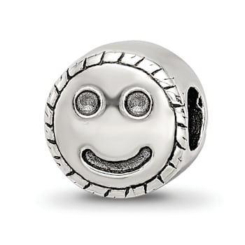 Sterling Silver Smiley Face Bead