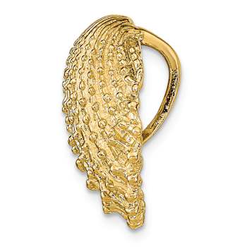 14k Yellow Gold Textured Scallop Shell Slide Pendant
