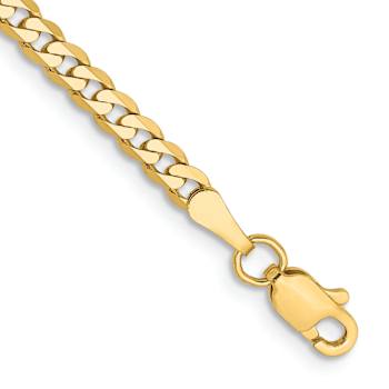 10k Yellow Gold 2.9mm Flat Beveled Curb Link Bracelet