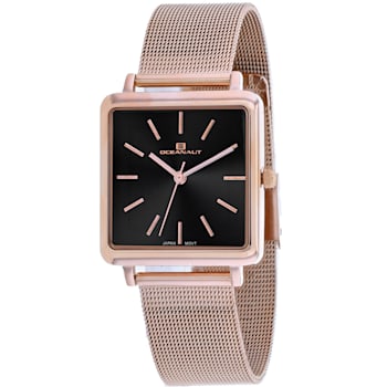 Oceanaut Women's Traditional Black Dial, Rose Stainless Steel Watch
