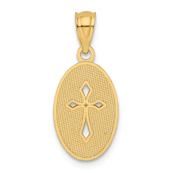 14K Yellow Gold Polished Small Cross Medal Pendant