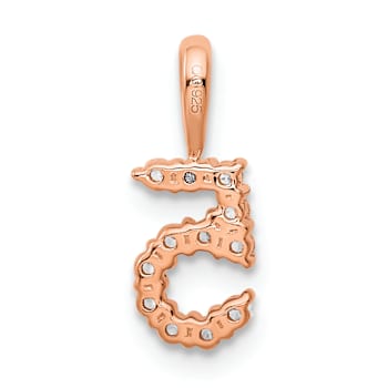 14k Rose Gold Diamond Number 5 Pendant