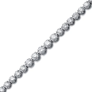 CZ Tennis Necklace In Sterling Silver 16 Inch