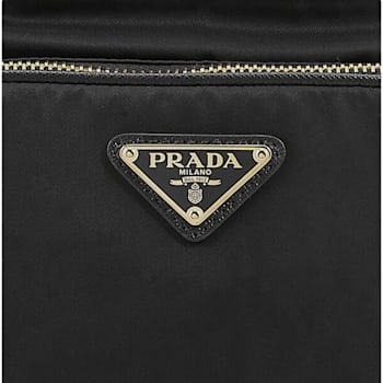 Prada Black Tessuto Nylon Saffiano Leather Crossbody Satchel Bag