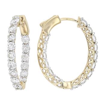 Lab-Grown Diamond Inside-Out Hoop Earrings 3ctw In 14K Gold Over
Sterling Silver