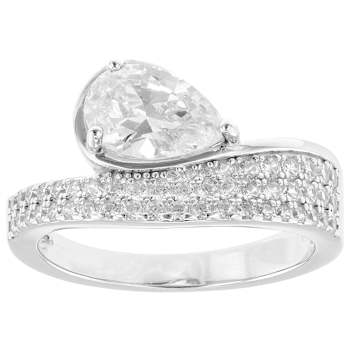 CZ Bypass Ring In Sterling Silver 2.86ctw