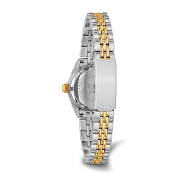 Ladies Charles Hubert Two-tone Stainless Steel Black Dial Watch