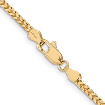14k Yellow Gold 2.5mm Solid Franco 16 Inch Chain