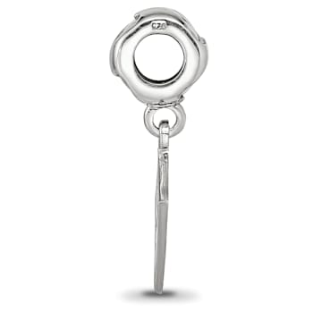 Rhodium Over Sterling Silver LogoArt Kappa Alpha Theta Kite Heart Bead