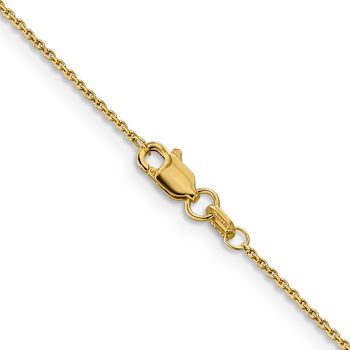 14k Yellow Gold 0.9mm Solid Diamond-Cut Round Open Link Cable 24 Inch Chain