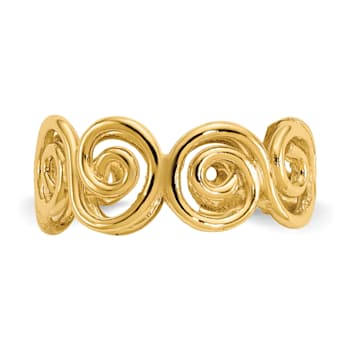 14K Yellow Gold Scroll Toe Ring