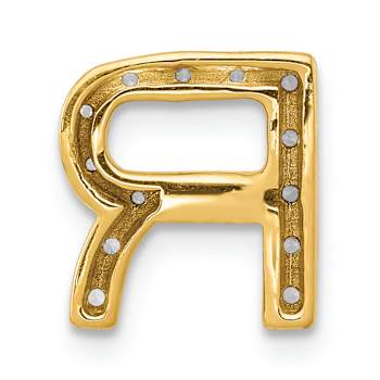 10k Yellow Gold 0.15 cttw Diamond Letter R Initial Charm