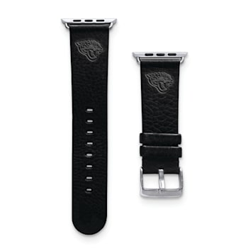 Gametime Jacksonville Jaguars Leather Band fits Apple Watch (42/44mm M/L
Black). Watch not included.