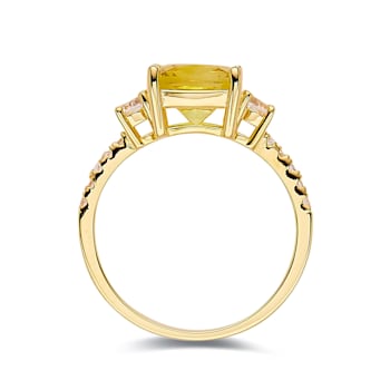 Lab Created Yellow Sapphire with White Topaz Accents 18K Yellow Gold
Over Sterling Silver Ring