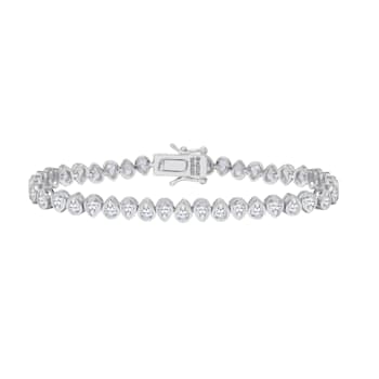 White Cubic Zirconia Platinum Over Sterling Silver Bracelet 8.05ctw