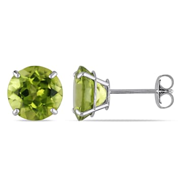 Peridot 14K White Gold Earrings 4.0ctw