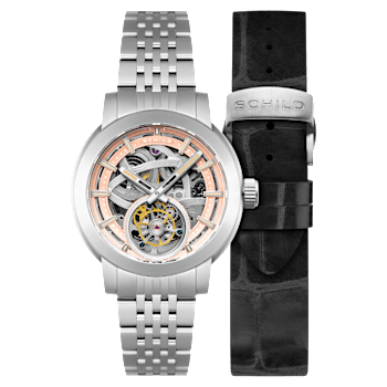 Schild Heinrich Tourbillon Peach Dial White Stainless Steel Band Limited
Edition Watch