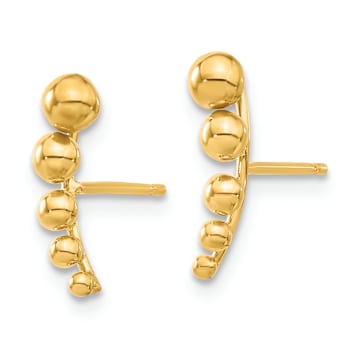 14k Yellow Gold Graduated Ball Stud Earrings