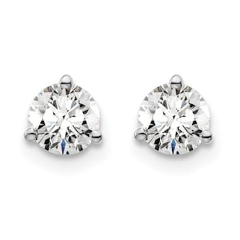 14K White Gold Lab Grown Diamond 2/3ctw VS/SI GH 3 Prong Earrings