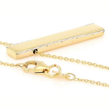 Gold Bar Pendant Necklace In 10K Gold