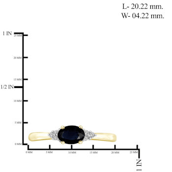 Black Sapphire 14K Gold Over Sterling Silver Ring 0.63ctw