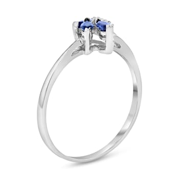0.28ctw Sapphire and Diamond Ring in 14k White Gold