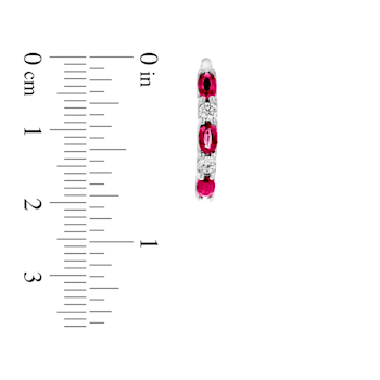2.00ctw Ruby and Diamond Hoop Earrings in 14k White Gold