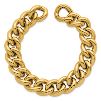 14K Yellow Gold 14.8mm Curb 8.5 Inch Bracelet