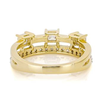 Moissanite Multi-Row Band Ring In 14K Gold Over Sterling Silver 0.86ctw
Diamond Equivalent Weight