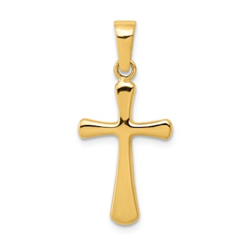 14k Yellow Gold Polished Cross Pendant