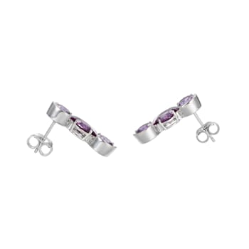 Lab Created Alexandrite Sapphire Platinum Over Silver June Birthstone
Earrings 4.90ctw