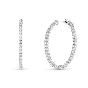 2.00ctw Diamond Hoop Earrings in 14k White Gold