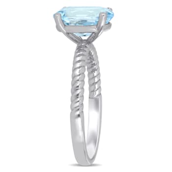 2.10ctw Aquamarine 14k White Gold Ring