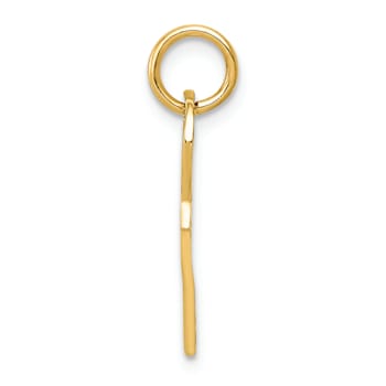 14k Yellow Gold 3D Polished and Textured Rounded Top Key pendant