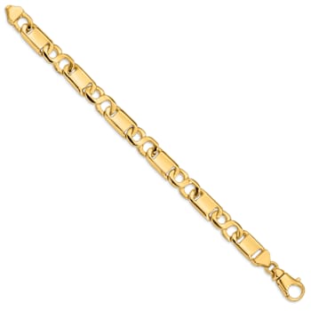 10k Yellow Gold 10.4mm Hand-polished Fancy Link Bracelet
