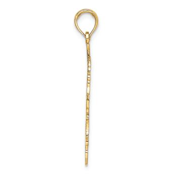 14k Yellow Gold Textured Baseball Batter Charm