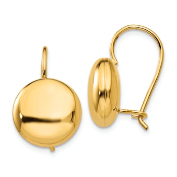 14k Yellow Gold Polished Button Earrings