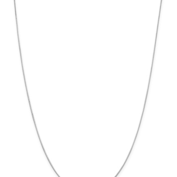 Rhodium Over 14k White Gold 0.6mm Solid Octagonal Snake 16 Inch Chain